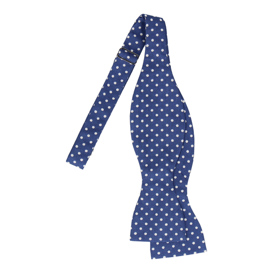 French Blue Polka Dots Cotton Bow Tie - Bow Tie with Free UK Delivery - Mrs Bow Tie