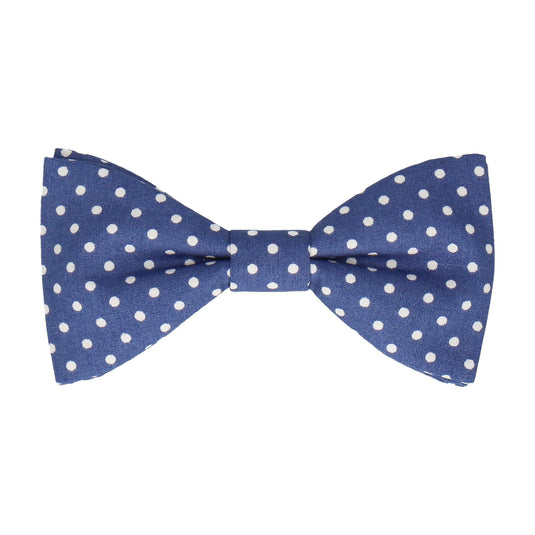 French Blue Polka Dots Cotton Bow Tie - Bow Tie with Free UK Delivery - Mrs Bow Tie