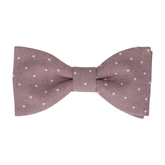 Dusky Purple Dots Cotton Linen Bow Tie - Bow Tie with Free UK Delivery - Mrs Bow Tie
