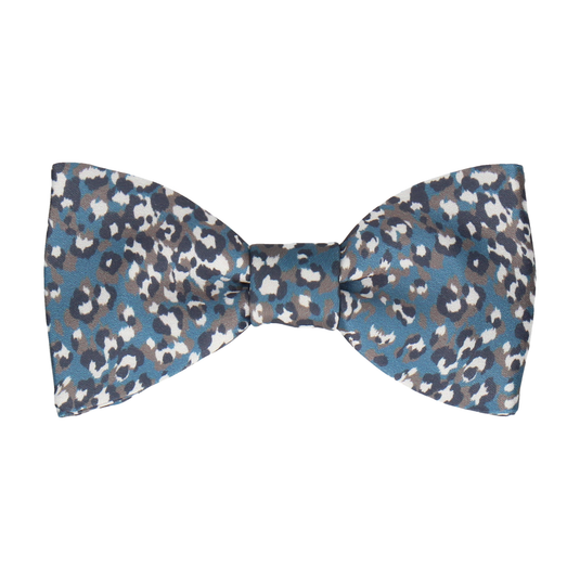 Steel Blue Leopard Print Bow Tie - Bow Tie with Free UK Delivery - Mrs Bow Tie