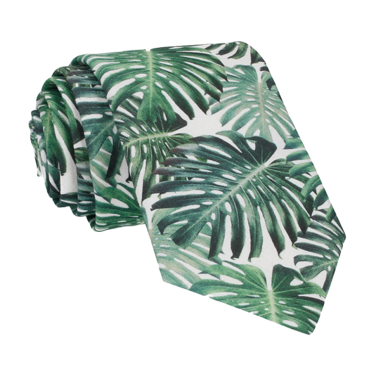 Rainforest Green Jungle Leaf Tie - Tie with Free UK Delivery - Mrs Bow Tie