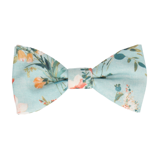 Blue Watercolour Asian Floral Bow Tie - Bow Tie with Free UK Delivery - Mrs Bow Tie