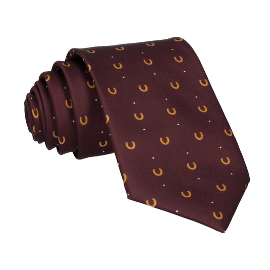 Equestrian Jockey Burgundy Red Horseshoe Tie - Tie with Free UK Delivery - Mrs Bow Tie