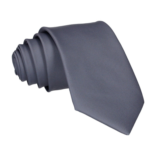 Plain Solid Dark Silver Tie - Tie with Free UK Delivery - Mrs Bow Tie