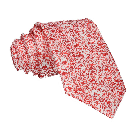 Petal Blossom Red Ditsy Floral Tie - Tie with Free UK Delivery - Mrs Bow Tie