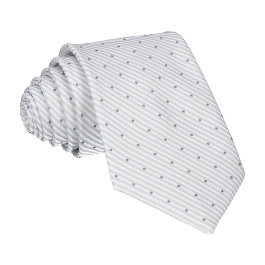 Light Grey Dot Nautical Stripe Tie - Tie with Free UK Delivery - Mrs Bow Tie