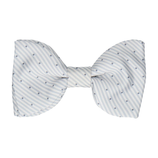 Light Grey Dot Nautical Stripe Bow Tie - Bow Tie with Free UK Delivery - Mrs Bow Tie