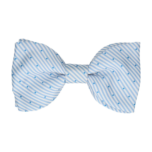 Light Blue Dot Nautical Stripe Bow Tie - Bow Tie with Free UK Delivery - Mrs Bow Tie