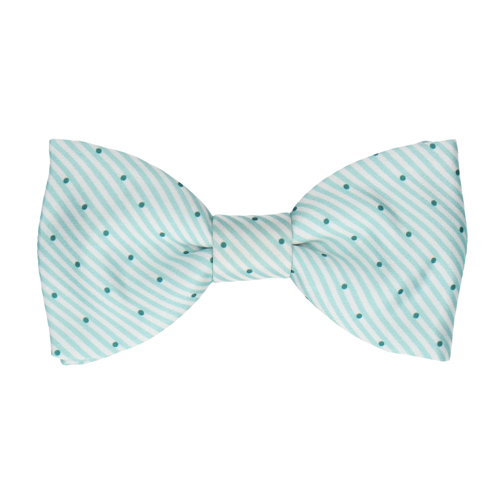 Sea Green Dot Nautical Stripe Bow Tie