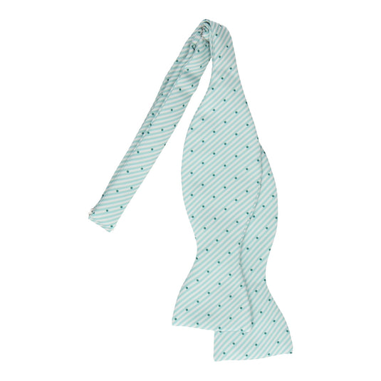 Sea Green Dot Nautical Stripe Bow Tie - Bow Tie with Free UK Delivery - Mrs Bow Tie