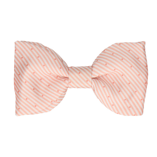 Peach Coral Dot Nautical Stripe Bow Tie - Bow Tie with Free UK Delivery - Mrs Bow Tie