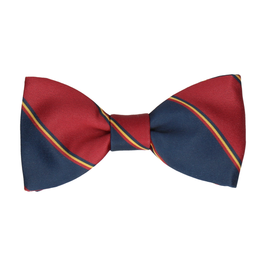 Red & Navy Regimental Stripe Bow Tie - Bow Tie with Free UK Delivery - Mrs Bow Tie