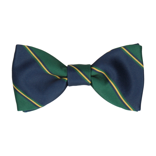 Green & Navy Regimental Stripe Bow Tie - Bow Tie with Free UK Delivery - Mrs Bow Tie