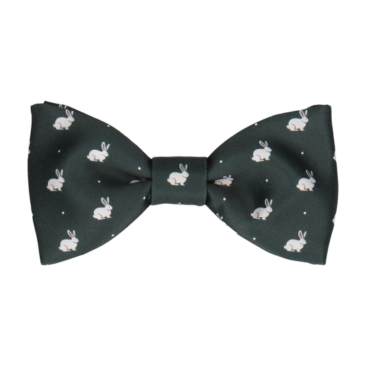 White Rabbits Dark Green Bow Tie - Bow Tie with Free UK Delivery - Mrs Bow Tie