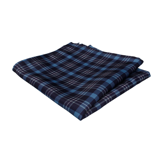 Blue Tartan Plaid Print Pocket Square - Pocket Square with Free UK Delivery - Mrs Bow Tie