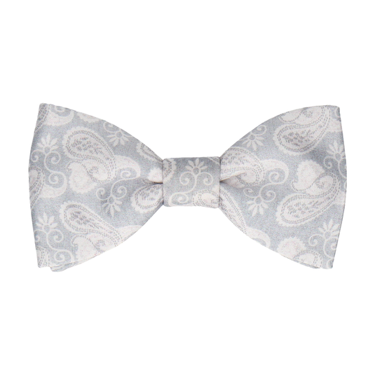 Silver Grey Vintage Paisley Paisley Bow Tie - Bow Tie with Free UK Delivery - Mrs Bow Tie