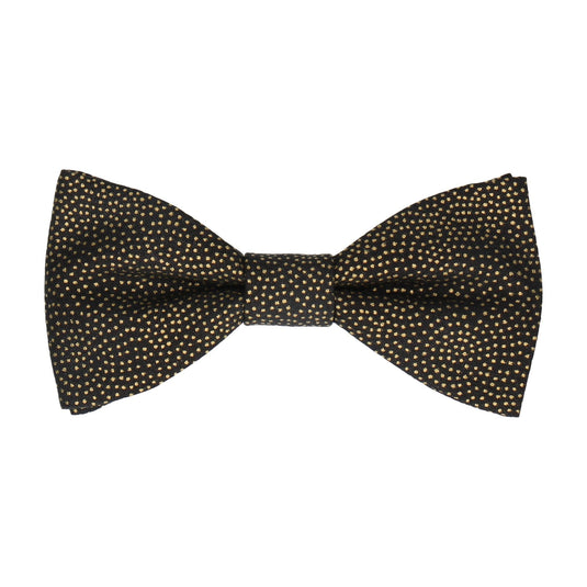 Gold Metallic Dots Black Bow Tie - Bow Tie with Free UK Delivery - Mrs Bow Tie