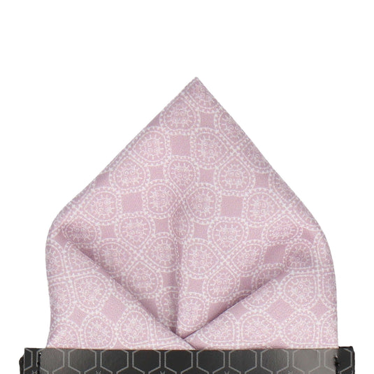 Arabic Tile Pattern Dusk Pink Pocket Square - Pocket Square with Free UK Delivery - Mrs Bow Tie