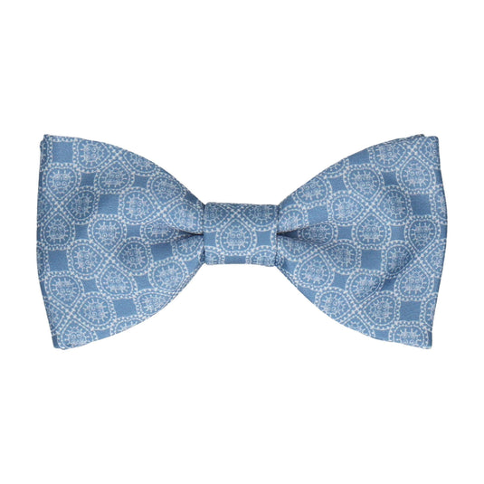 Arabic Tile Pattern Steel Blue Bow Tie - Bow Tie with Free UK Delivery - Mrs Bow Tie