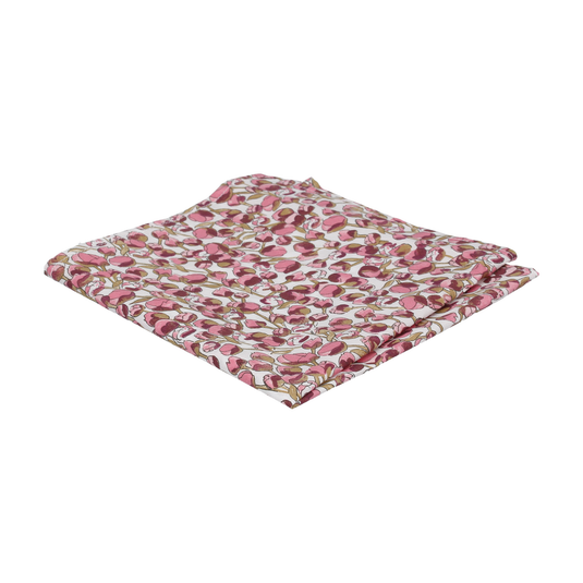 Pale Pink Tulip Elizas Liberty Cotton Pocket Square - Pocket Square with Free UK Delivery - Mrs Bow Tie
