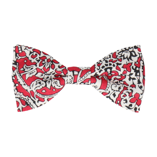 Red Lagos Laurel Liberty Cotton Bow Tie - Bow Tie with Free UK Delivery - Mrs Bow Tie