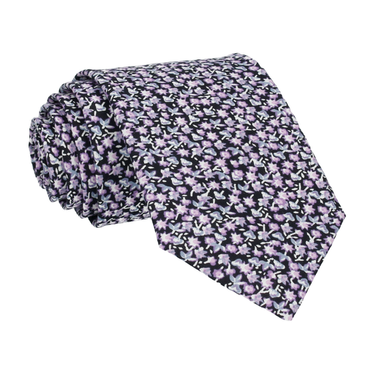 Purple Bellflowers Ditsy Floral Tie - Tie with Free UK Delivery - Mrs Bow Tie