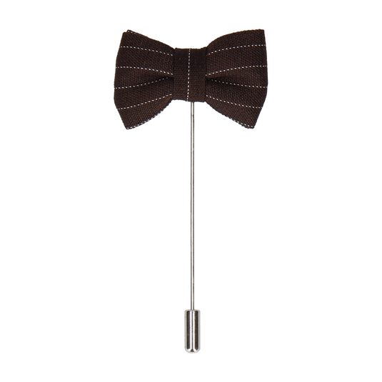 Black Pin Stripe Bow Tie Lapel Pin - Lapel Pin with Free UK Delivery - Mrs Bow Tie