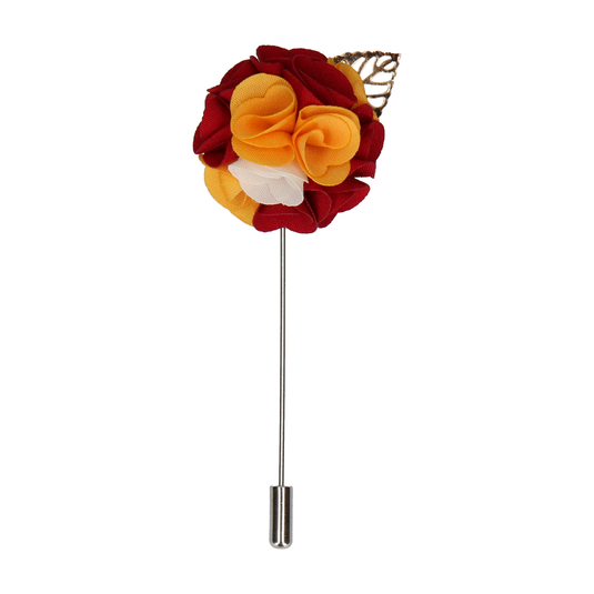 Bouquet (Red & Yellow) Lapel Pin - Lapel Pin with Free UK Delivery - Mrs Bow Tie