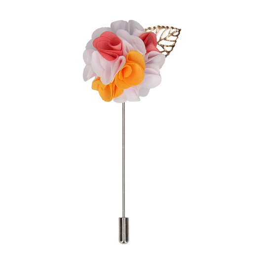 Bouquet (Yellow, Pink & White) Lapel Pin - Lapel Pin with Free UK Delivery - Mrs Bow Tie