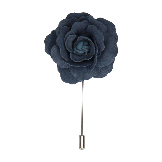 Copen Blue Solid Rose Lapel Pin - Lapel Pin with Free UK Delivery - Mrs Bow Tie