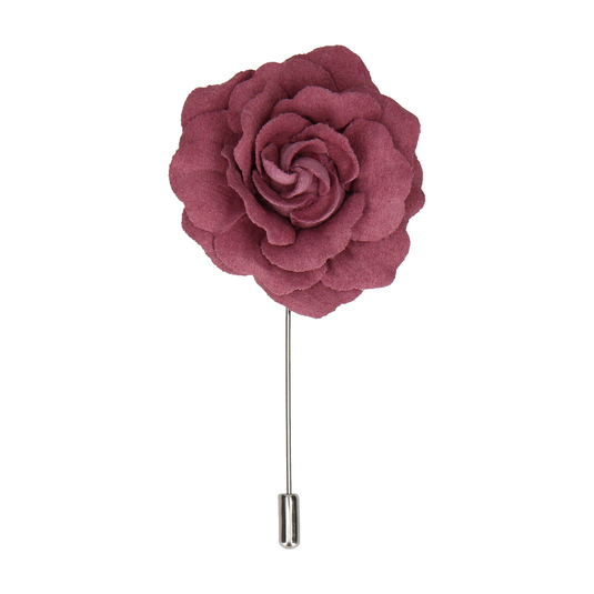 Mauve Solid Rose Lapel Pin - Lapel Pin with Free UK Delivery - Mrs Bow Tie