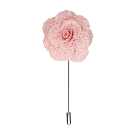 Pink Textured Rose Lapel Pin - Lapel Pin with Free UK Delivery - Mrs Bow Tie