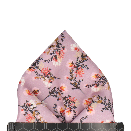 Dusk Pink Wedding Floral Pocket Square - Pocket Square with Free UK Delivery - Mrs Bow Tie
