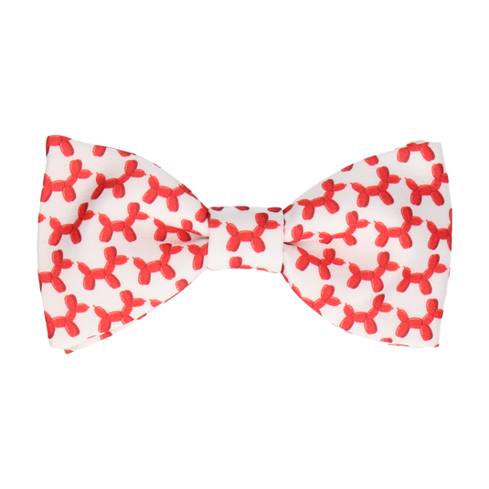 White & Red Balloon Dogs Bow Tie - Bow Tie with Free UK Delivery - Mrs Bow Tie