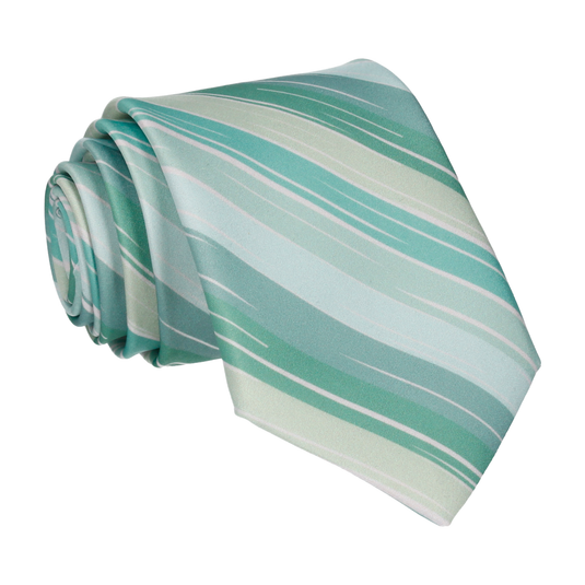 Light Green Rock Stripe Tie - Tie with Free UK Delivery - Mrs Bow Tie