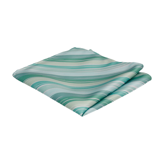 Light Green Rock Stripe Pocket Square - Pocket Square with Free UK Delivery - Mrs Bow Tie