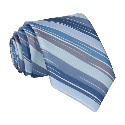 Blue Rock Stripe Tie - Tie with Free UK Delivery - Mrs Bow Tie