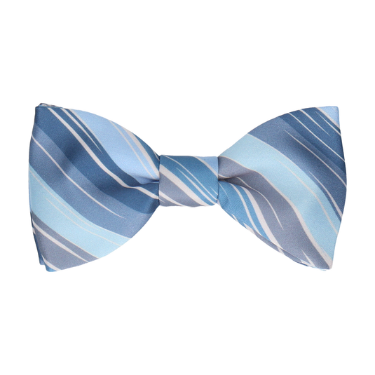 Blue Rock Stripe Bow Tie - Bow Tie with Free UK Delivery - Mrs Bow Tie