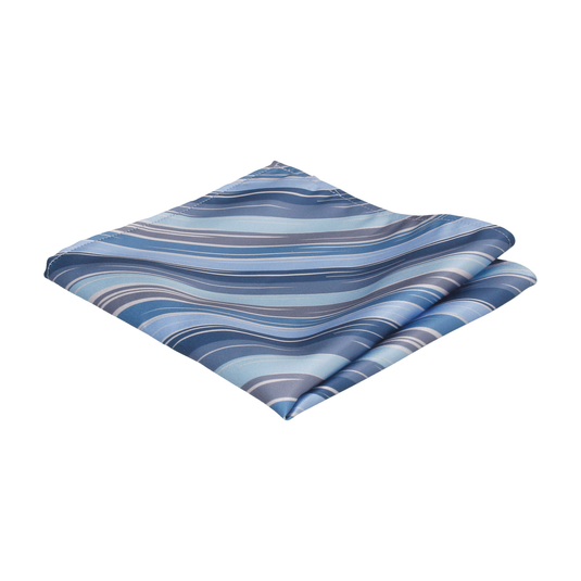 Blue Rock Stripe Pocket Square - Pocket Square with Free UK Delivery - Mrs Bow Tie