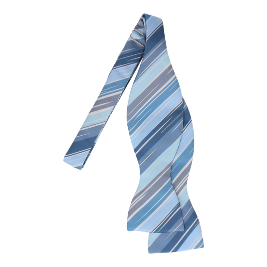 Blue Rock Stripe Bow Tie - Bow Tie with Free UK Delivery - Mrs Bow Tie