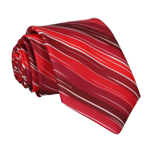 Red Rock Stripe Tie - Tie with Free UK Delivery - Mrs Bow Tie