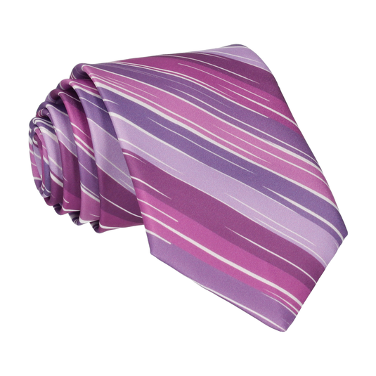 Purple Rock Stripe Tie - Tie with Free UK Delivery - Mrs Bow Tie
