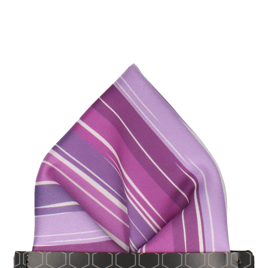 Purple Rock Stripe Pocket Square - Pocket Square with Free UK Delivery - Mrs Bow Tie