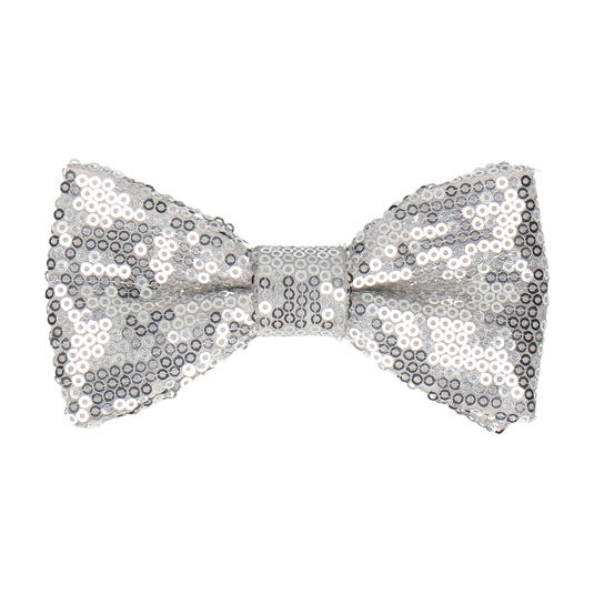 Silver Sequin Bow Tie - Bow Tie with Free UK Delivery - Mrs Bow Tie
