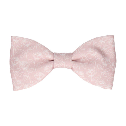 Dusky Pink Stencil Roses Wedding Bow Tie - Bow Tie with Free UK Delivery - Mrs Bow Tie