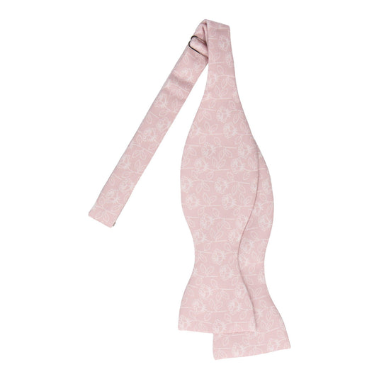 Dusky Pink Stencil Roses Wedding Bow Tie - Bow Tie with Free UK Delivery - Mrs Bow Tie