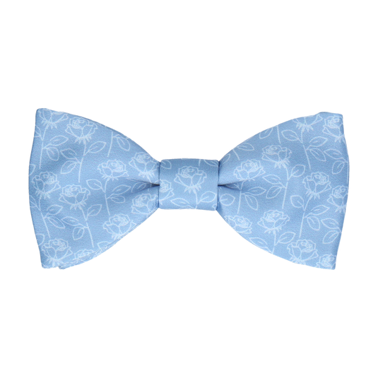Dusty Blue Stencil Roses Wedding Bow Tie - Bow Tie with Free UK Delivery - Mrs Bow Tie