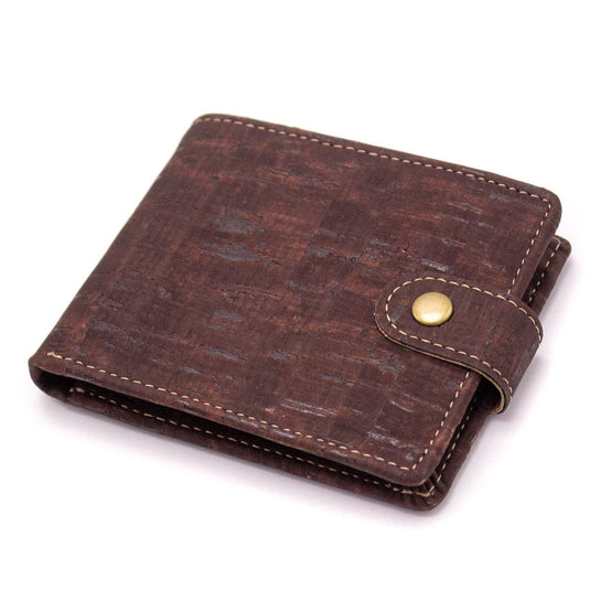 Cork Bi Fold Wallet Dark Brown