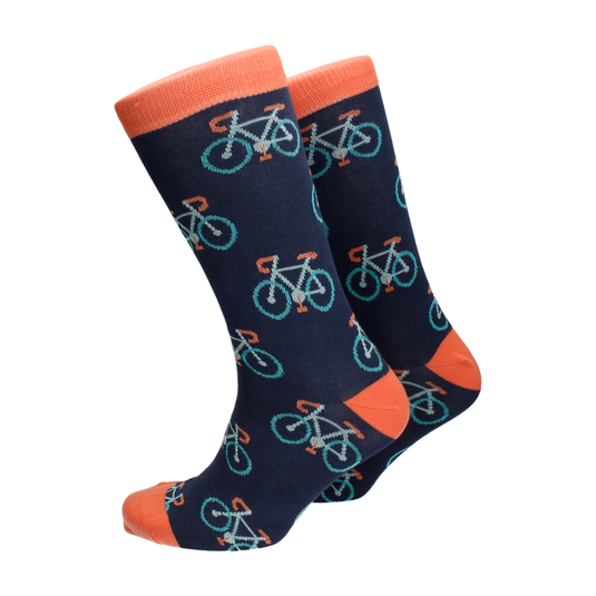 I Want To Ride My Bicycle Dark Blue Cotton Mix Socks