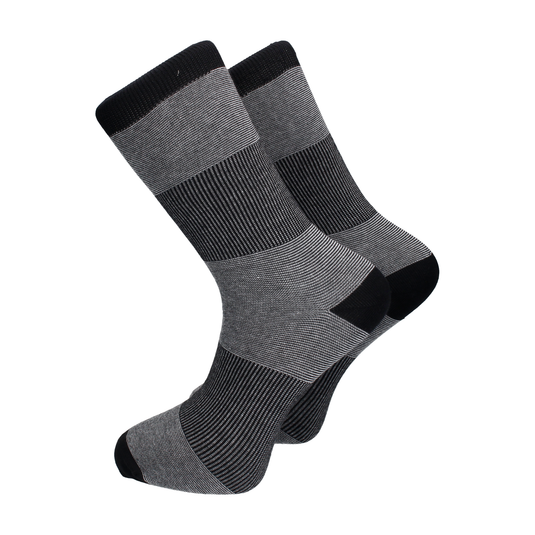 Grey & Black Mix Ribbed Cotton Mix Socks